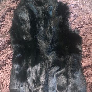 Black Faux Fur Vest